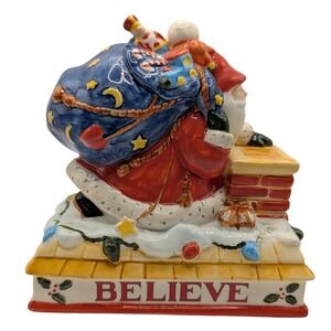 Vintage Mary Engelbreit Figurine Believe Santa on the Rooftop Christmas 1995